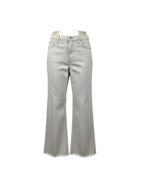 Frame Womens White Denim Frayed-Hem Wide-Leg Jeans Distressed Style Size 32